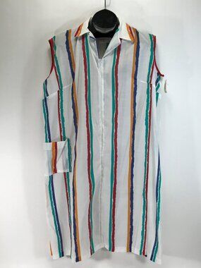 NWT Vintage Say-Lu / Lu-Say Striped Housecoat Women's XL Deadstock Loungewear